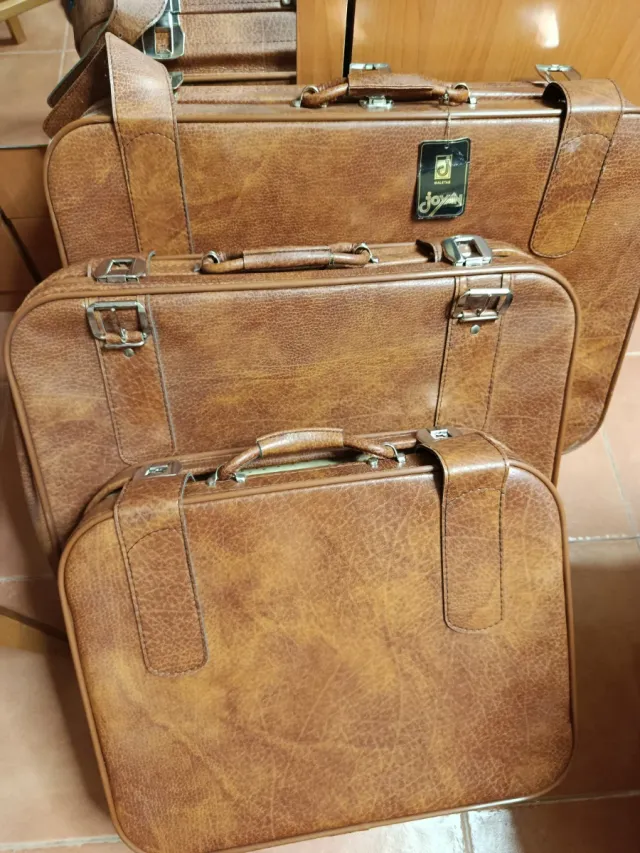 Set 3 Maletas Vintage Marrón, 50x40 / 60x45 /70x48