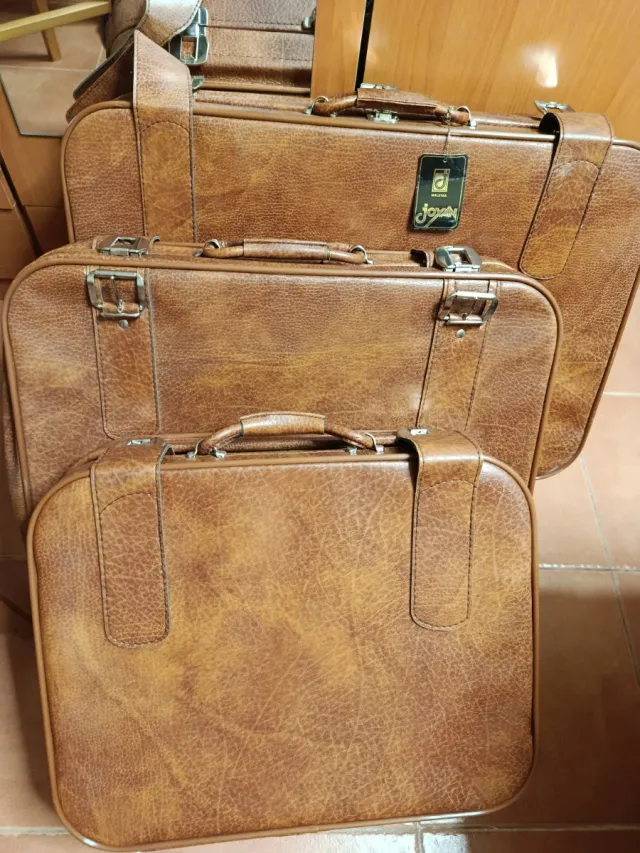 Set 3 Maletas Vintage Marrón, 50x40 / 60x45 /70x48