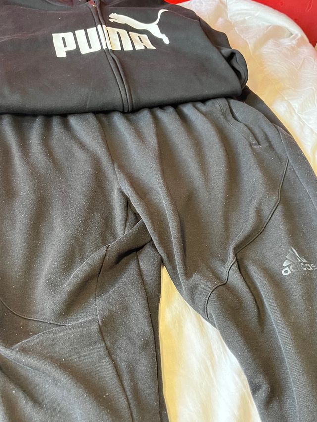 Conjunto deportivo Adidas y Puma negro