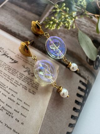 Pendientes Artesanos Corazón Perla Únicos