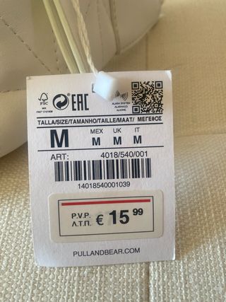 Riñonera PULL&BEAR blanca acolchada