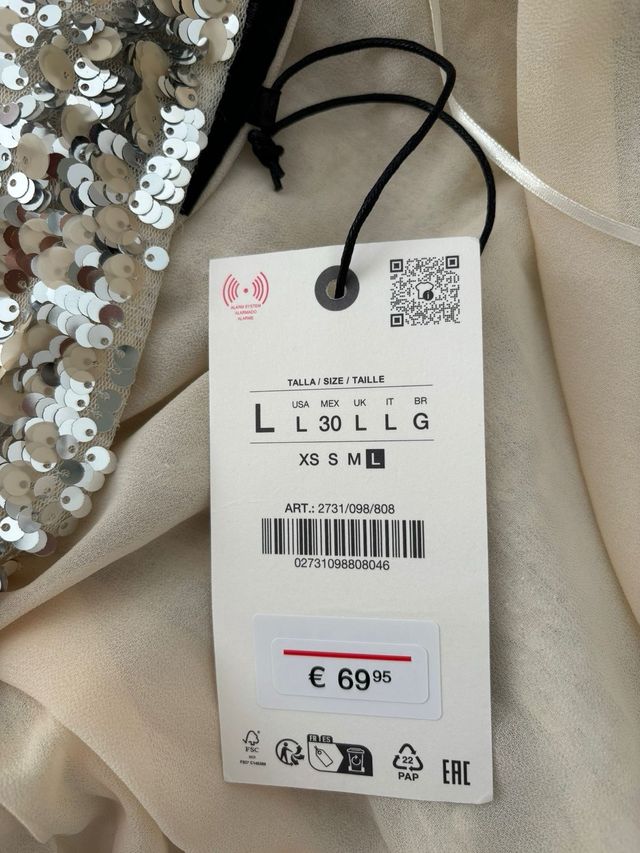 Vestido Lentejuelas Zara