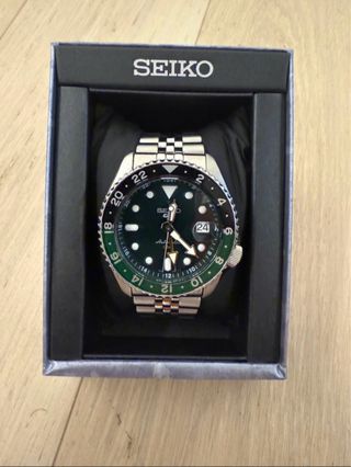 Orologio Seiko GMT Verde Argento