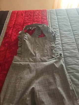 Pantalón de vestir gris a cuadros