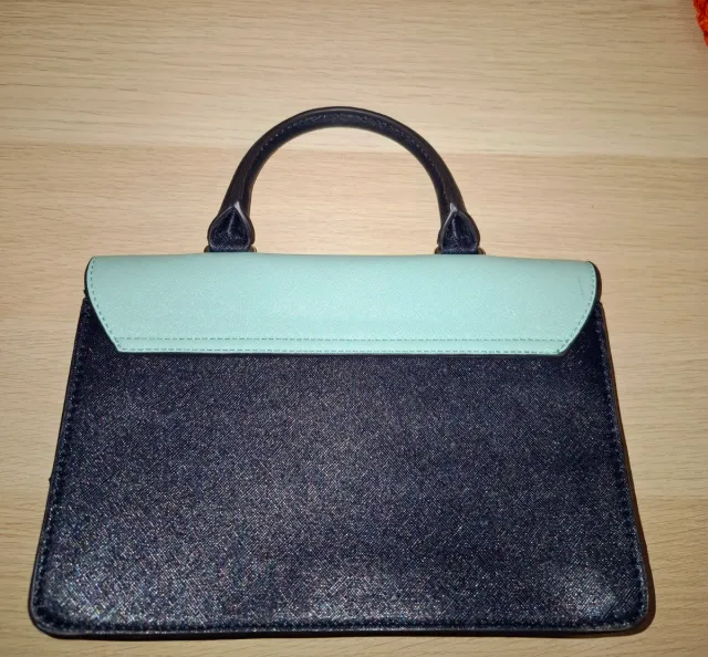 Bolso de fiesta negro y verde menta ZARA