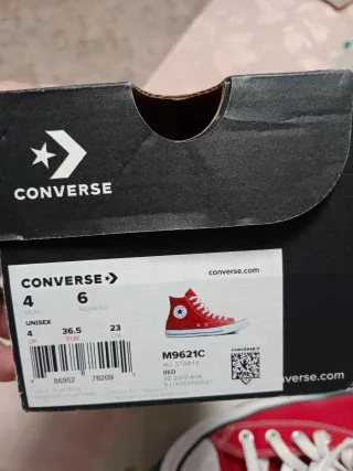 Converse Rojas Bota Originales Talla 36.5
