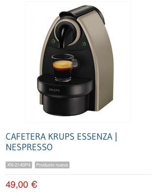 Cafetera Krups Essenza Nespresso