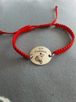 Pulsera Soy Flamenca Roja y Plateada