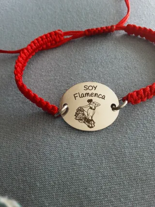 Pulsera Soy Flamenca Roja y Plateada