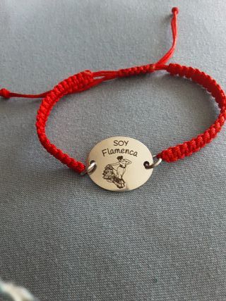 Pulsera Soy Flamenca Roja y Plateada