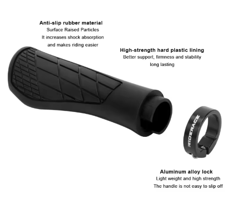 Puños Bicicleta anatómicos marrón Goma y Aluminio