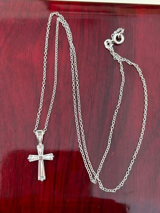 Collar Cruz Plata con Circonitas