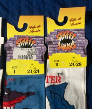 Calze Vintage Street Sharks Taglia 21/24 24/28