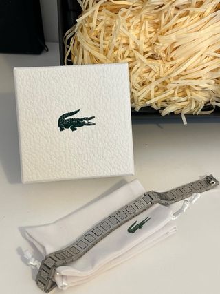 Pulsera Lacoste Plata y Verde