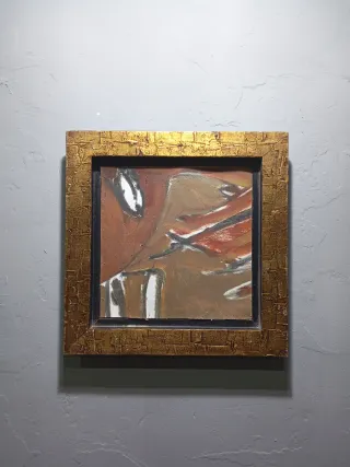 Cuadro abstracto firma ilegible