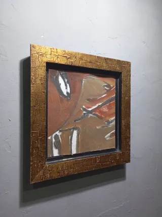 Cuadro abstracto firma ilegible