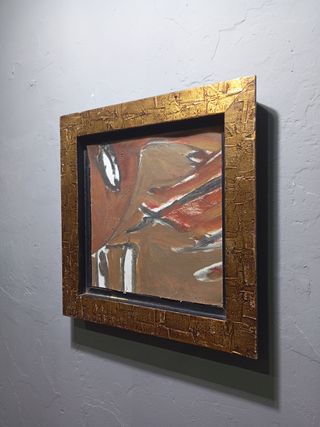 Cuadro abstracto firma ilegible