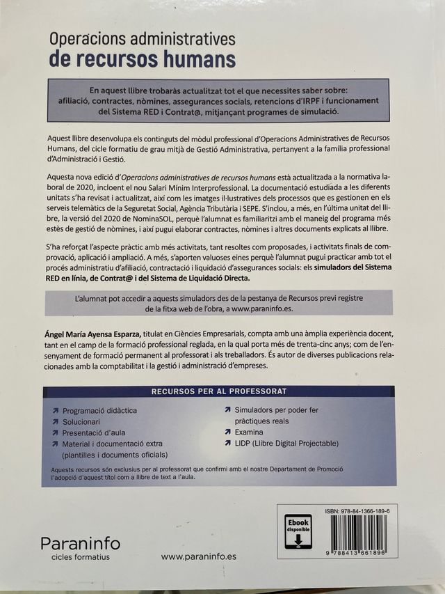 Operacions administratives de recursos humans E...