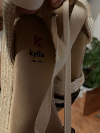 Zapatos cuña beige y negro talla 37