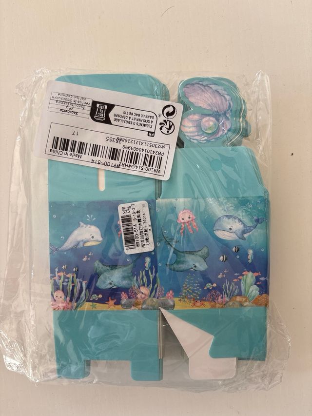 Cajitas de cartón temáticas de océano