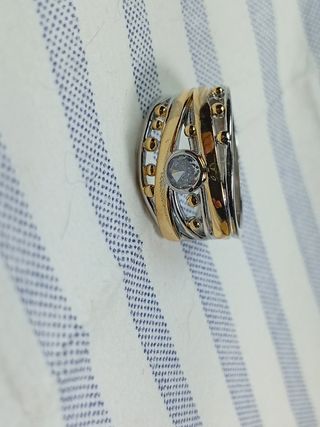 Anello a fascia oro e argento Placcato.