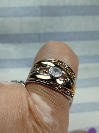 Anello a fascia oro e argento Placcato.