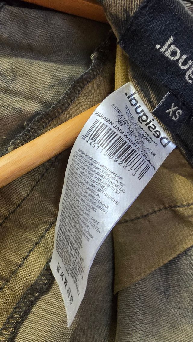 Pantaloni Cargo Desigual Fantasia Floreale Verde T