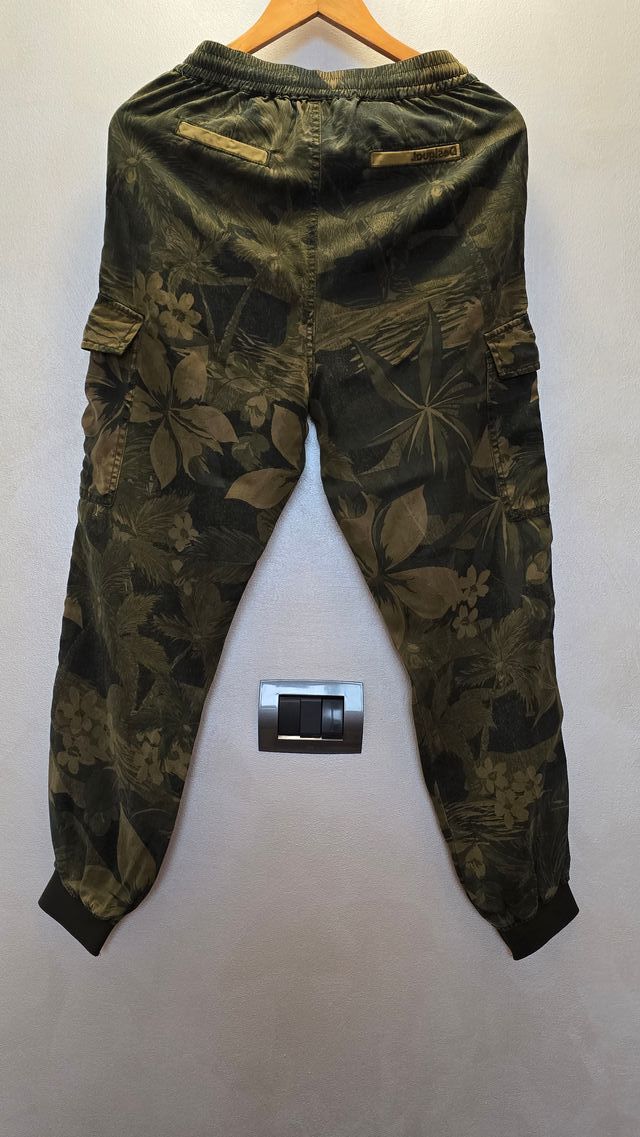 Pantaloni Cargo Desigual Fantasia Floreale Verde T