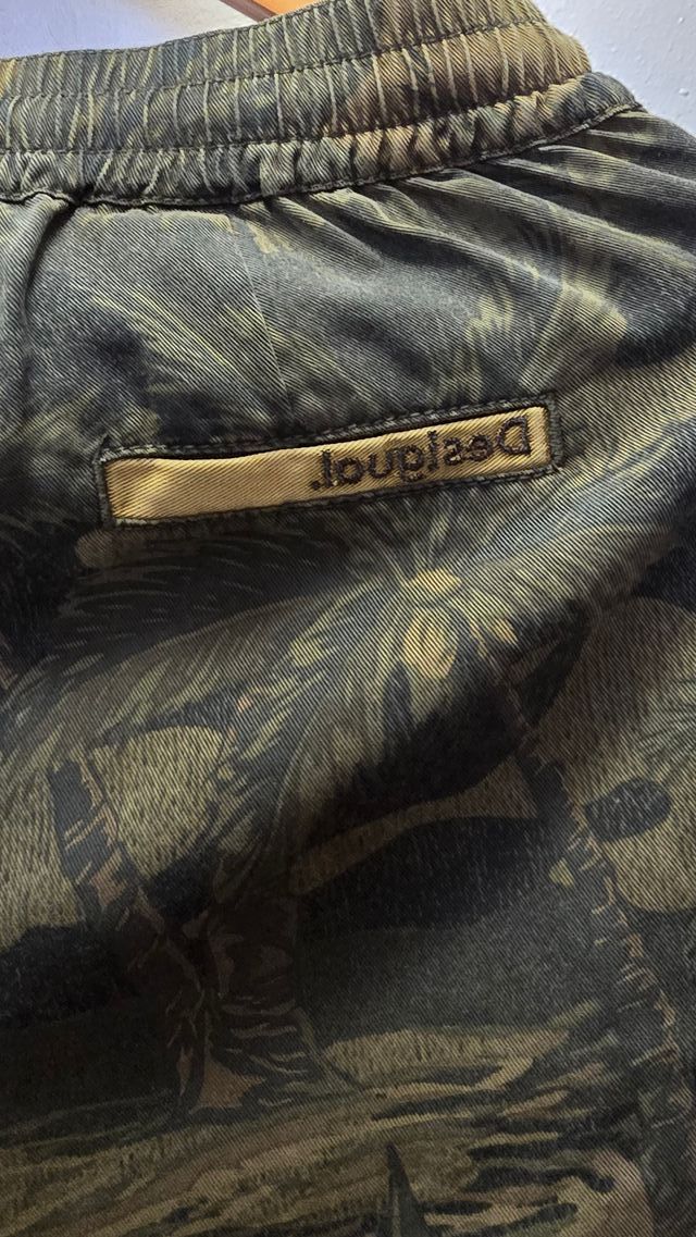 Pantaloni Cargo Desigual Fantasia Floreale Verde T