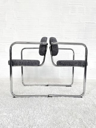 SILLAS CANTILEVER SPACE AGE. GRIS JASPEADO. 70s