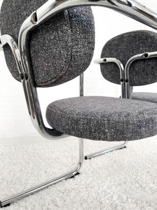 SILLAS CANTILEVER SPACE AGE. GRIS JASPEADO. 70s
