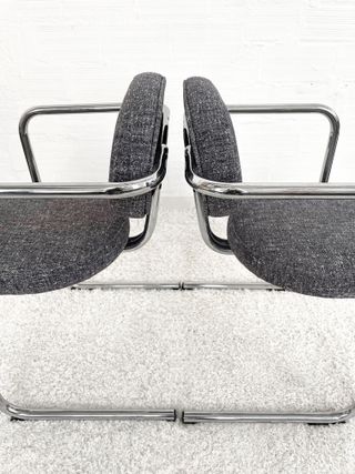 SILLAS CANTILEVER SPACE AGE. GRIS JASPEADO. 70s