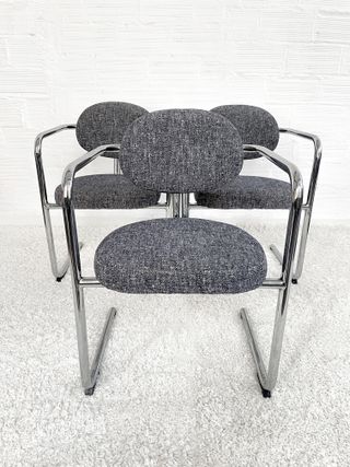 SILLAS CANTILEVER SPACE AGE. GRIS JASPEADO. 70s