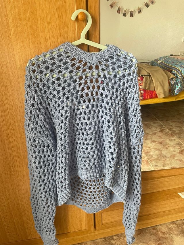 Jersey calado Pull&Bear azul talla única