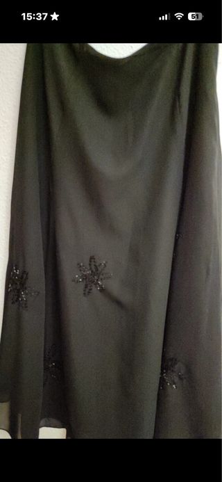 Falda gasa negra talla 44