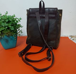 Bolso Calvino Piel Vintage Marrón Negro