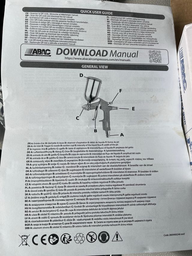 Pistola verniciatura mini CE max 3bar