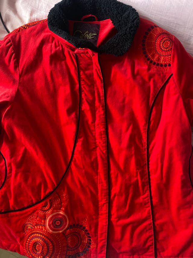 Chaqueta Coline borrego roja y negra