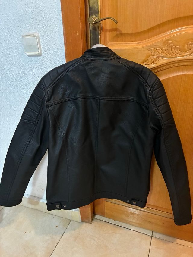 Chaqueta de cuero Jack & Jones Negra