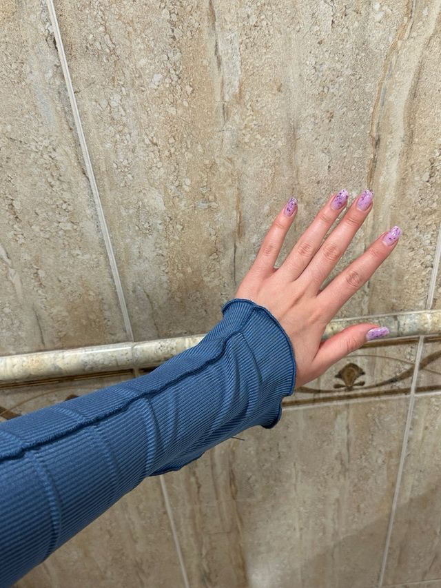 Top corto Shein manga acampanada azul