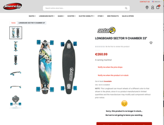 Longboard Sector 9 Chamber 33 Sidewinder SERIES