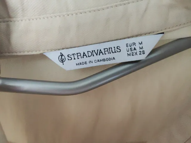 Camisa top manga larga mujer beige