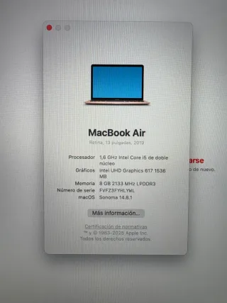 MacBook Air 13 i5 8GB RAM 128GB