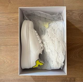 Gaëlle sneakers donna bianche con dettaglio giallo