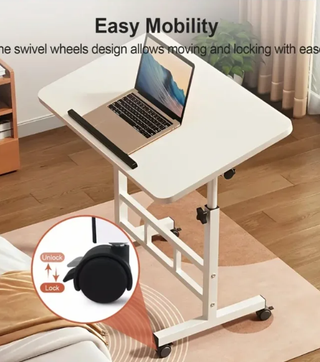 Mesa auxiliar regulable con ruedas - Nueva (80cm)