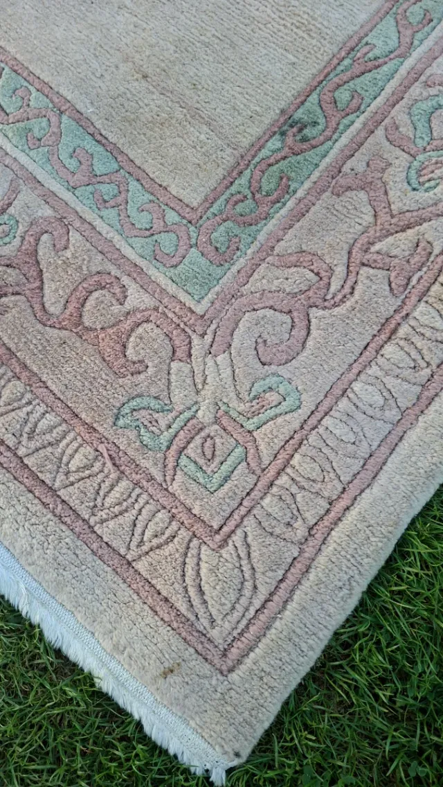 Alfombra Lana Beige y Rosa 333x245cm