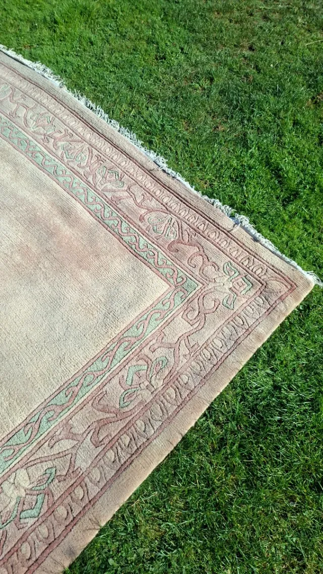 Alfombra Lana Beige y Rosa 333x245cm