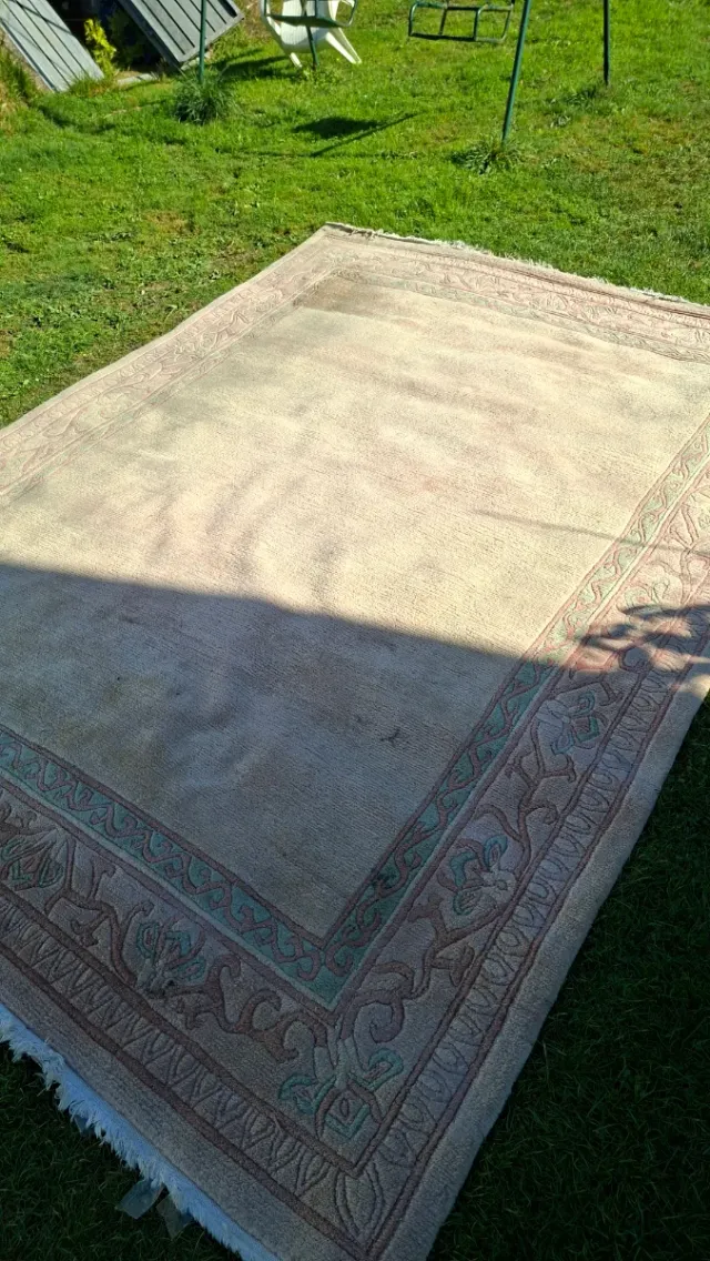 Alfombra Lana Beige y Rosa 333x245cm