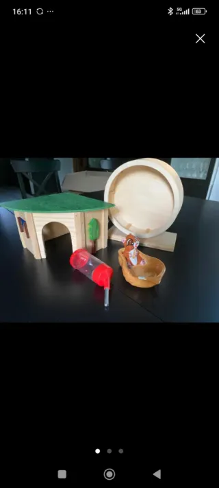 Rueda ,casita y tubos para hámster.