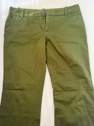 Pantalón Zara Talla 38 Verde Oliva